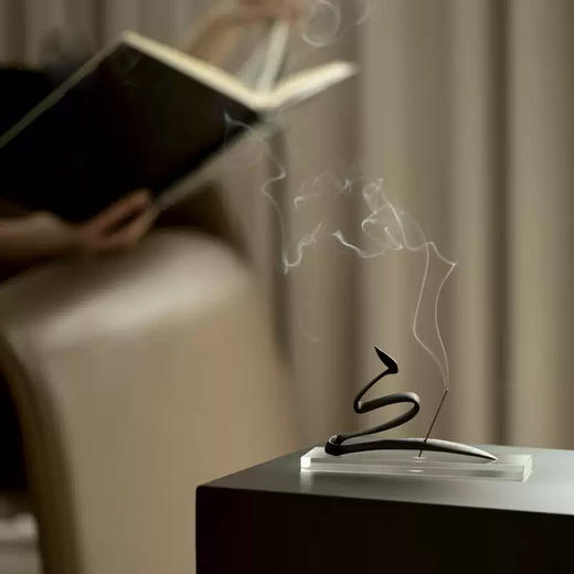 【从心之乐】 行书书法黄铜香插 中式线香礼盒 卧室安神熏香 商品图2