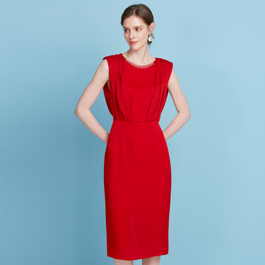 EITIE爱特爱夏季新款气质高腰显瘦设计小礼服连衣裙7877510 商品图4