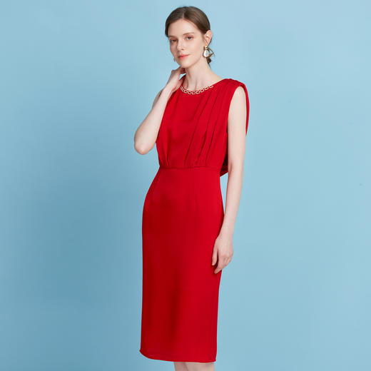 EITIE爱特爱夏季新款气质高腰显瘦设计小礼服连衣裙7877510 商品图3