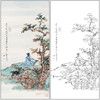 任重山水人物工笔画白描底稿《坐茂树以终日》临摹勾线高清打印稿RD72 商品缩略图0