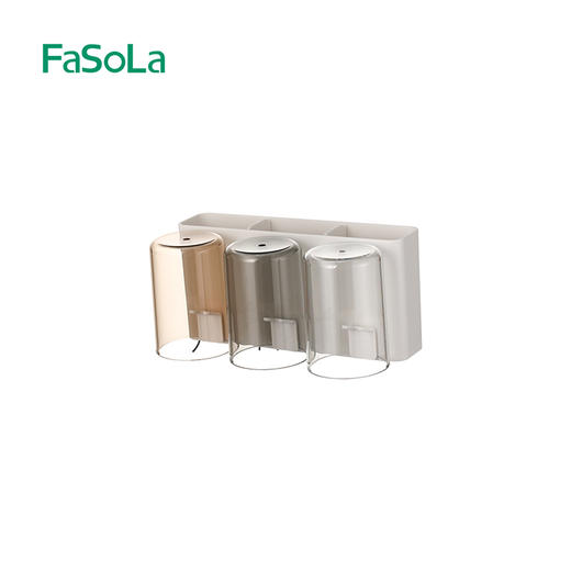FaSoLa牙刷置物架牙杯壁挂式免打孔漱口杯子牙膏电动卫生间收纳 商品图5
