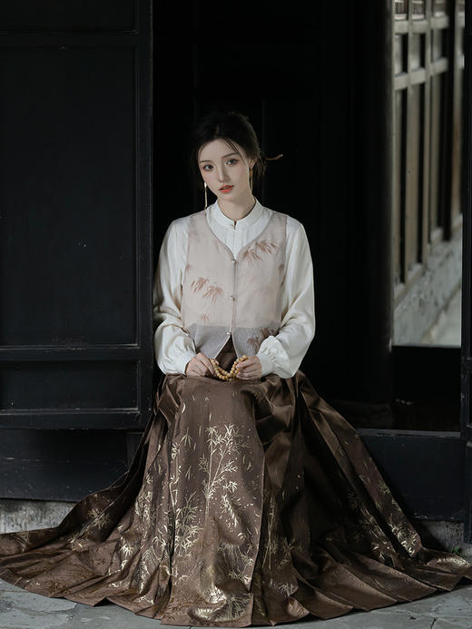 【重回汉唐潇湘子】正品原创改良竖领对襟马面裙套装明制汉服女装 商品图0