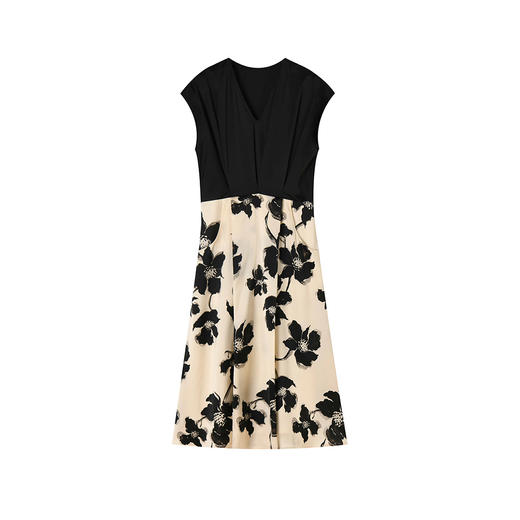 「高货sh」全新升级【铂金会员293/天猫389/差价96】(10922)洛诗琳新中式印花拼接连衣裙2025夏季国风显瘦优雅通勤裙 商品图4