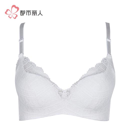 都市丽人内衣聚拢升杯薄蕾丝三排扣树脂胶圈3/4杯文胸LB12B1 商品图1
