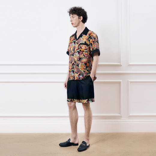 Solo seta男士真丝印花睡衣套装桑蚕丝可外穿短袖短裤2025秋冬 商品图2