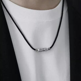 【敦煌纯银九眼天珠项链】敦煌小众九眼天珠项链男士 S999纯银复古新中式国潮小众设计感吊坠男生