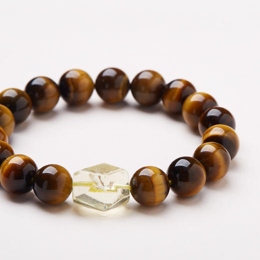 【普陀山】流年秘境天然10MM大颗虎眼石手串  男女通用  随形黄水晶手链 商品图3