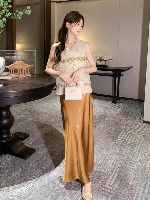 张心子【浅草须臾】水溶蕾丝镂空刺绣马甲女夏季新款法式无袖上衣 U2506050 商品图4