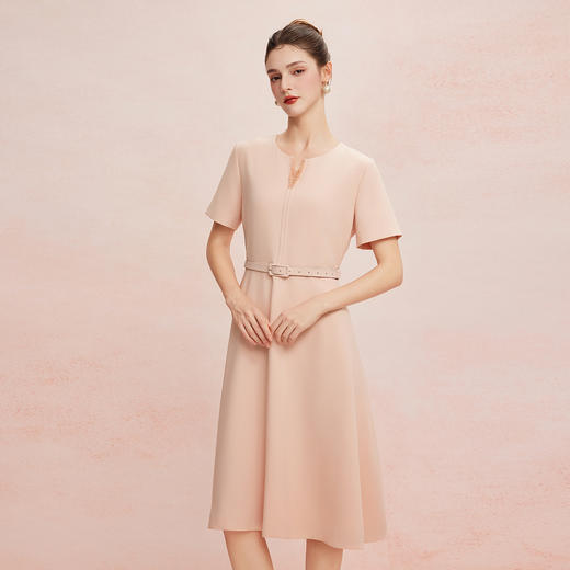 QF8E7斯尔丽25新款法式优雅丝毛小礼服领口晶莹水晶流苏放摆轻奢连衣裙 商品图2