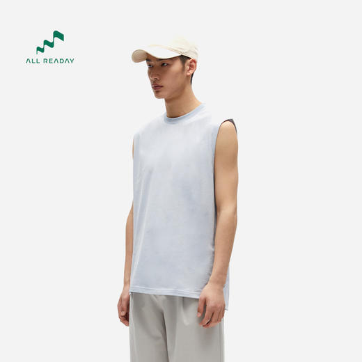 【好货清仓 棉感舒适 多孔纤维结构】新奇天圆领无袖T恤背心-宽松版，码数偏大 商品图2