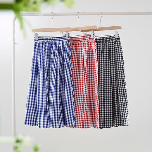 【专属特价】熙世界复古格纹半身裙女2025夏季新款设计感知识分子风中长款伞裙 商品图4