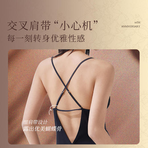 奶糖派拾年真丝睡裙女中长款连衣裙美背性感睡衣女家居服夏 商品图3