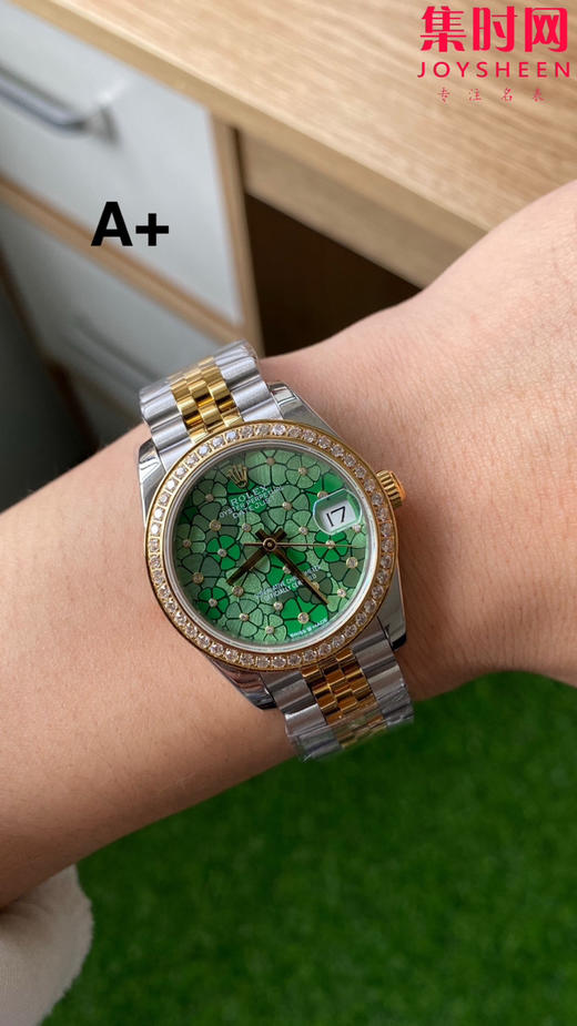 劳力士GS日志31系列 女款日志31mm 间金花朵盘钻圈 女士腕表 2236机 新品劳力士女款蚝式日志型腕表31mm 到货 商品图8