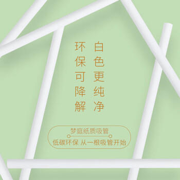梦庭 一次性吸管独立包装 儿童纸吸管食品级可降解吸管 200只7893 商品图0