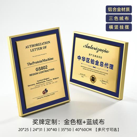 银行网点门牌授权代理经销供应商授权牌高档金属奖牌定制牌匾制作 商品图4