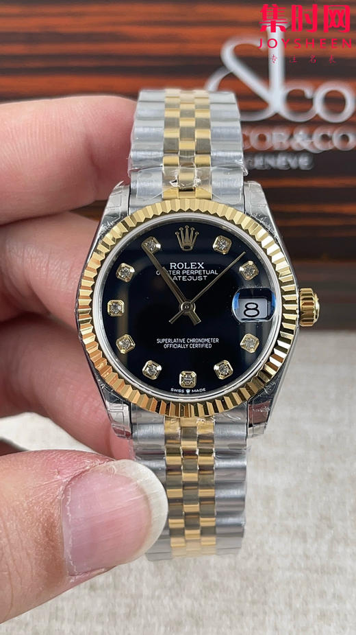 Rolex劳力士GS日志型系列 女款31mm 日志31系列 间金黑盘钻面 女士腕表 搭载改Cal.2236 商品图1
