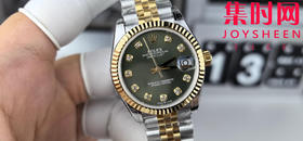 Rolex劳力士GS日志型系列 女款31mm 日志31系列 间金绿盘钻面 女士腕表 搭载改Cal.2236