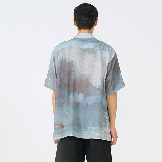 YOKE LANDSCAPE PRINTED OPEN COLLAR艺术家合作系列天丝短袖衬衫 商品图2