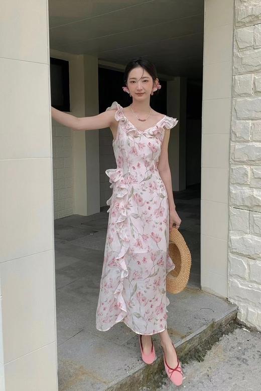 SIA SAYLOR 茶歇初恋碎花温柔花边长裙 20658 商品图5