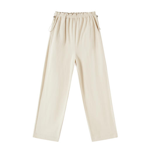 谜底休闲裤长裤女2025秋季新品时尚设计感松紧腰直筒裤253MK1162 商品图4