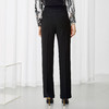 EITIE爱特爱简约干练微喇开叉显瘦黑色高腰休闲裤秋季新款7905602 商品缩略图4