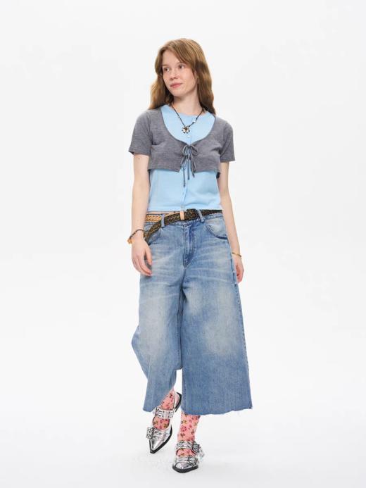 local tag/It25ssk45/冰蓝水洗牛仔八分裤 商品图4