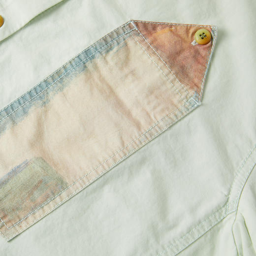 谜底衬衣长袖女2025秋季新品通勤磨毛印花莫兰迪色衬衫253MC1155 商品图3