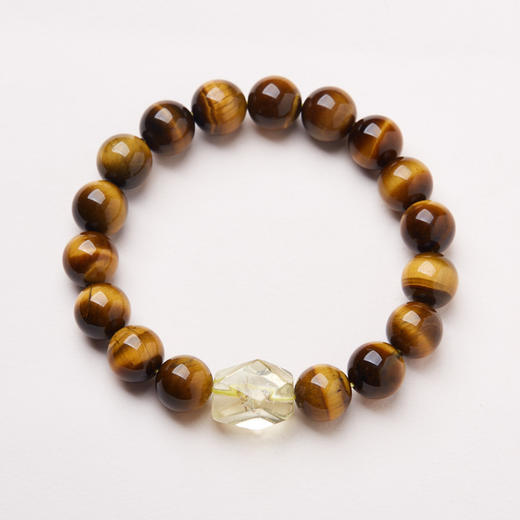 【普陀山】流年秘境天然10MM大颗虎眼石手串  男女通用  随形黄水晶手链 商品图5