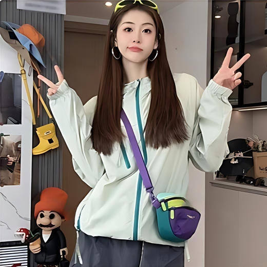 户外防紫外线！轻薄透气速干凉感原纱防晒衣女夏2025新款情侣皮肤衣！ 商品图5