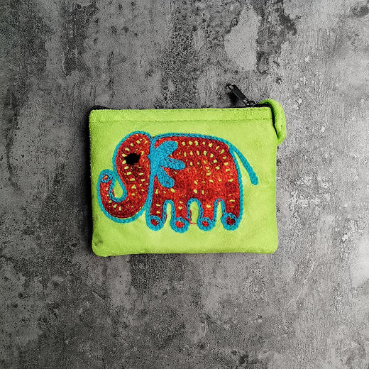 尼泊尔进口麂皮小零钱包女士民族风手拿包手工刺绣 商品图5