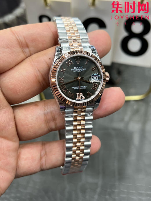 Rolex劳力士GS日志型系列 女款31mm 日志31系列 间玫金灰盘 女士腕表 搭载改Cal.2236 商品图3