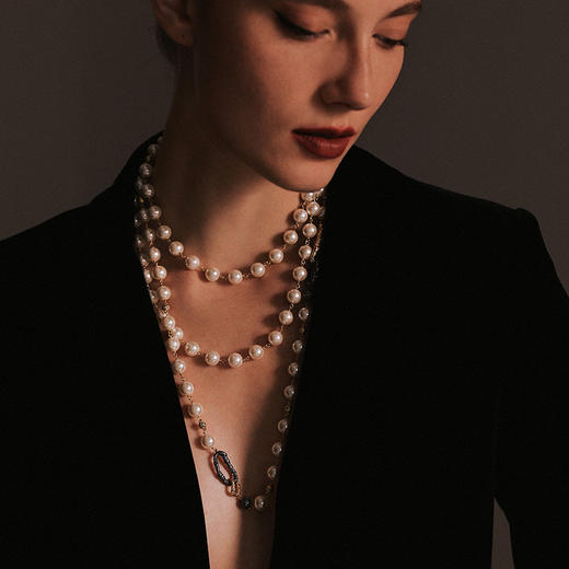 【李斯丹妮&李若彤&黄龄&刘忻同款】Retro Chic 意大利复古时尚首饰 花豹贝珠项链 商品图8