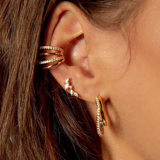 订购8周到｜MYA-BAY-LITTLE SWEETBAY MAGNOLIA-小木兰 金色 锆石 单只 耳环［比利时设计师］ 商品图1