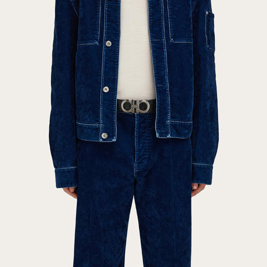 FERRAGAMO 菲拉格慕 男士双面可调式 Gancini  皮革腰带 黑色 67 5542 780544 商品图3