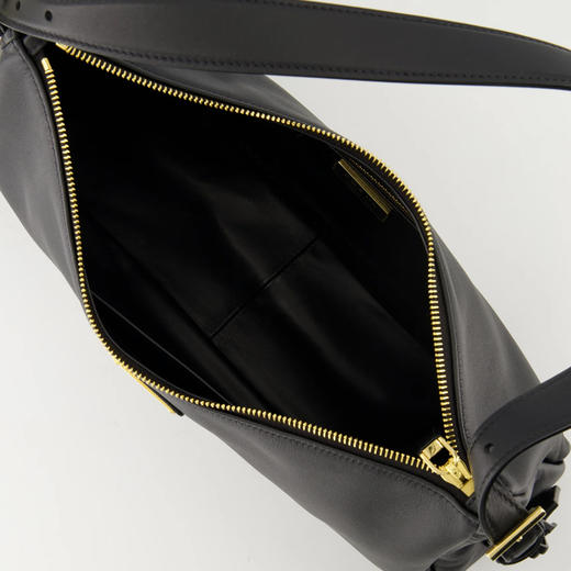 PRADA 普拉达 女士珐琅金属三角形徽标Aimée皮革手提包 黑色 1BC231 2CYS F0002 LVM 商品图3