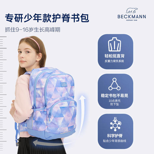 【一小时爸爸开学季专享】Sport jr.少年30系列 30L挪威NoBeckmann专业护脊书包，随机 赠送笔袋一个 有效减重50%重量，多次占据评测榜榜首 商品图0