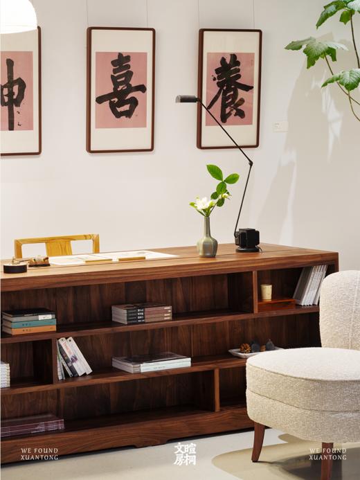 【麓家具】有福公文桌 黑胡桃木 樱桃木 商品图2