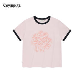 covernat韩国潮牌女士四叶草心形T恤清新潮流时尚短袖2024夏CO2402ST71