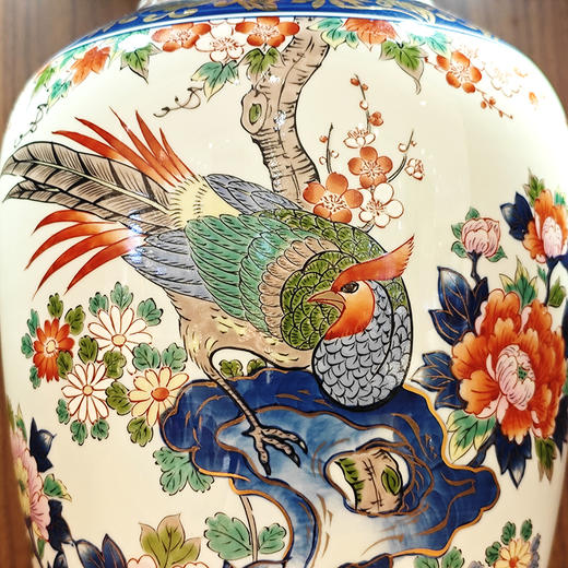 【旬彩 】有田烧弥左卫门窑染锦岩花鸟 花瓶 商品图2