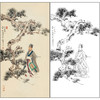 任重山水人物工笔画白描底稿《观松图》临摹勾线高清打印稿RD67 商品缩略图0