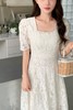 ELLA JADE 法式方领印花蕾丝连衣裙 20531 商品缩略图2
