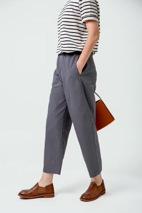 松紧腰九分西裤