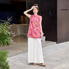 新中式国风气质显瘦，复古印花旗袍阔腿裤两件套HR-X1012 商品缩略图0