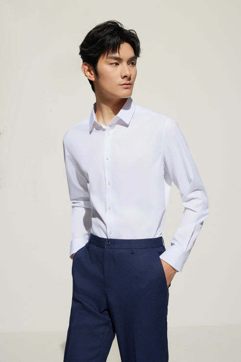 G2000男装SS25商场新款【免烫防皱/棉质桑蚕丝】通勤薄长袖衬衫51121622 商品图0