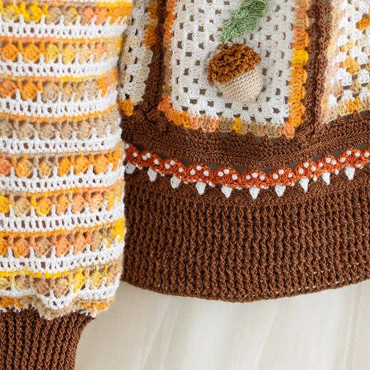 苏苏姐家暮野拼花开衫手工DIY钩针纯棉蕾丝线毛线团自制材料包 商品图4