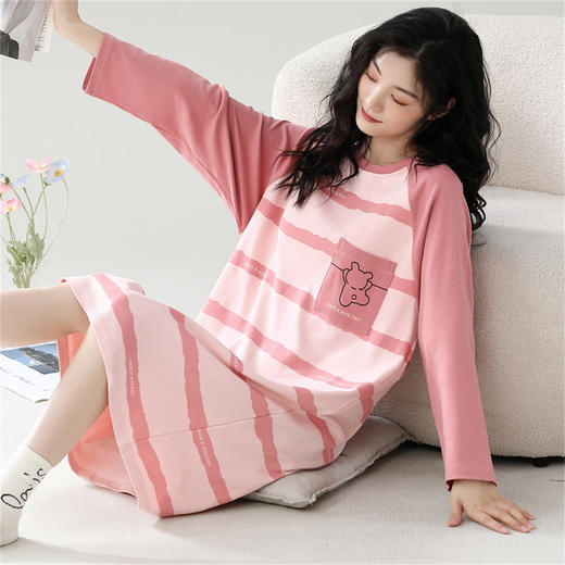 康妮雅女式长袖睡裙 商品图2