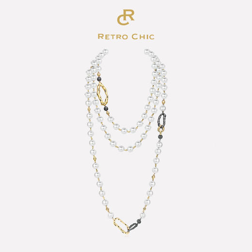 【李斯丹妮&李若彤&黄龄&刘忻同款】Retro Chic 意大利复古时尚首饰 花豹贝珠项链 商品图6