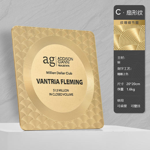 创意金属浮雕奖牌定制授权牌牌匾定做酒店美食评选纪念荣誉证书 商品图4