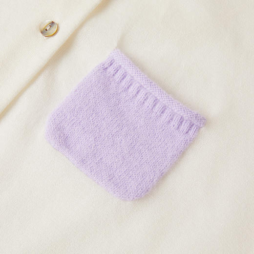 谜底针织开衫女2025秋新品简约百搭细针毛绒贝壳扣毛衫253MZ1357 商品图3