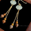 【敦煌蓬莱仙境·琉璃流苏耳环】敦煌小众国风手作 天然石流苏耳环 文艺复古如意耳钩 新中式高级感耳饰 商品缩略图2